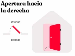 Best Vente-unique Puerta de entrada de acero y inox Alt. 207 x Ancho 100 cm efecto roble abre a la derecha NAXARA Color natural claro