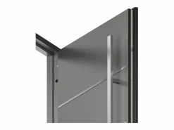 Outlet Vente-unique Puerta de entrada de acero macizo e inoxidable Alt.207 x An. 100 cm antracita Apertura izquierda - LUSADA Gris antracita