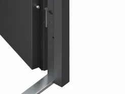 Vente-unique Puerta de entrada de acero macizo e inoxidable Alt.207 x An. 100 cm antracita Apertura derecha - LUSADA