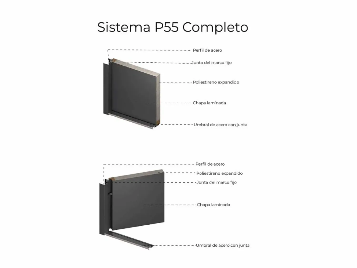 Vente-unique Puerta de entrada de acero y inox Alt. 207 x Ancho 100 cm abre a la derecha NAXARA