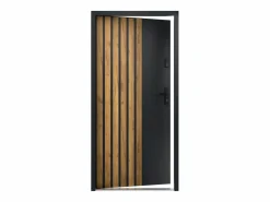 Vente-unique Puerta de entrada de acero Alt. 207 x L100 cm - y madera - apertura izquierda - COBRITA