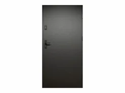 Vente-unique Puerta de entrada de acero Alt. 207 x L100 cm - y madera - apertura izquierda - COBRITA