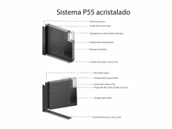 Vente-unique Puerta de entrada de acero acristalada con inox Alt. 207 x Ancho 100 cm antracita se abre hacia la izquierda BRAGA