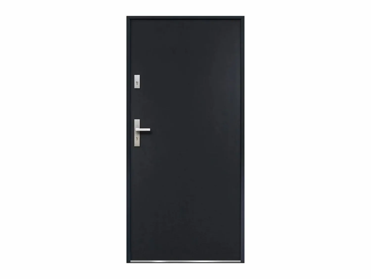 Vente-unique Puerta de entrada de acero Alt. 207 x Ancho 100 cm antracita - se abre hacia la derecha AGUEDA