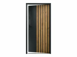 Sale Puerta de entrada de acero Alt. 207 x L100 cm - y madera - abertura derecha - COBRITA Puerta De Entrada