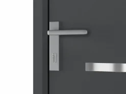 Hot Vente-unique Puerta de entrada de aluminio Alt. 218 x L96 cm antracita - apertura hacia la derecha - AMARES Gris antracita