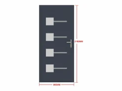 Hot Vente-unique Puerta de entrada de aluminio Alt. 218 x L96 cm antracita - apertura hacia la derecha - AMARES Gris antracita