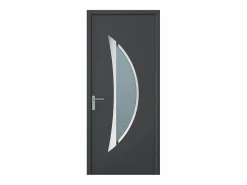 New Vente-unique Puerta de entrada de aluminio Alt. 218 x L96 cm antracita - apertura derecha - DATELO Gris antracita
