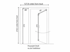 Sale GD Menuiseries Puerta de entrada de madera esmaltada Tiercee Vauban Al 215 x L 120 p. derecha + Mango Y Cañón (ref 010403RFP) Tabla Dimensiones sin manilla Color natural claro
