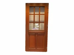 Clearance GD Menuiseries Puerta de entrada de madera esmaltada, Agatha, Al.215xl.80 p.izq + Tirador Y Cilindro (ref010723NO) Lateral de mesa sin manilla Color natural claro