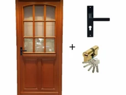 Online Puerta de entrada de madera acristalada, Agatha, Al.215xl.80 p. derecha + Mango Y Barril (ref010723NO) Dimensión mesa sin manilla Puerta De Entrada