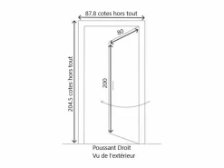 GD Menuiseries Puerta de Entrada de Madera Exo Modelo 'Marine' 200X80 Empuje a la Derecha sin manilla