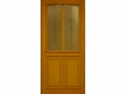 Discount GD Menuiseries Puerta de Entrada de Madera Exo Modelo 'Sandy' 215X90 Puerta de Mesa Empujable a la Izquierda Se Vende con Manilla y Barril sin manilla Marru00f3n