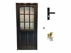 Online GD Menuiseries Puerta de Entrada de Madera Exo Modelo 'Alicia' 215X90 Lado Derecho Vendida con Manija y Barril sin manilla Gris