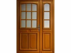 Online GD Menuiseries Puerta de Entrada Escalonada 'Marine' Tamaño 215 X 140 Empuje Izquierdo (Dimensiones de la Tabla) sin manilla Marru00f3n