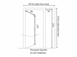 Online GD Menuiseries Puerta de Entrada Escalonada 'Marine' Tamaño 215 X 140 Empuje Izquierdo (Dimensiones de la Tabla) sin manilla Marru00f3n