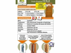 GD Menuiseries Puerta de entrada 'Ferji' 215X90 Derecha Con Manilla Y Cerradura sin manilla