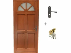 Outlet GD Menuiseries Puerta de Entrada 'Ferji' 215X90 Empuje a la Izquierda Vendida con Manilla y Cerradura sin manilla Marru00f3n