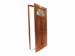 Outlet GD Menuiseries Puerta de Entrada 'Ferji' 215X90 Empuje a la Izquierda Vendida con Manilla y Cerradura sin manilla Marru00f3n