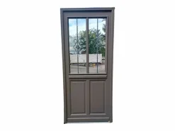 Puerta de entrada Madera vítrea, Santiago marron RAL7039, H,215xl,90 p, izquierda Cote Tableau sin manilla Puerta De Entrada