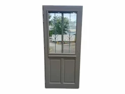 Best GD Menuiseries Puerta de entrada Madera vítrea, Santiago marron RAL7039, H,215xl,90 p, derecha Cote Tableau sin manilla Gris