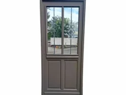 Sale GD Menuiseries Puerta de entrada Madera vítrea, Santiago marron RAL7039, H,200xl,90 p, derecha Cote Tableau sin manilla Gris