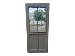Sale GD Menuiseries Puerta de entrada Madera vítrea, Santiago marron RAL7039, H,200xl,90 p, izquierda Cote Tableau sin manilla Gris