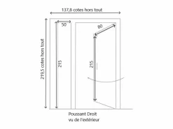 New Puerta de Entrada Vauban Tamaño 215 X 130 Empuje a la Derecha (Dimensiones de la Tabla) sin manilla Puerta De Entrada