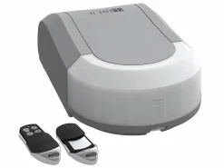Clearance Vente-unique Puerta de garaje seccional motorizada efecto ranurado NORIA Gris