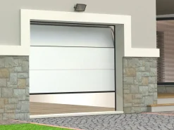 Discount Vente-unique Puerta de garaje seccional motorizada efecto madera blanca PRIETA Blanco