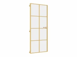 Puerta de interior dorada vidrio templado y aluminio 83x201,5cm ES370871