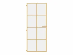 Puerta de interior dorada vidrio templado y aluminio 83x201,5cm ES370871