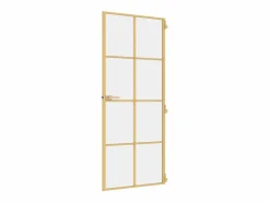 Puerta de interior dorada vidrio templado y aluminio 83x201,5cm ES370871