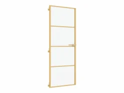 Puerta de interior dorada vidrio templado y aluminio 76x201,5cm ES273616
