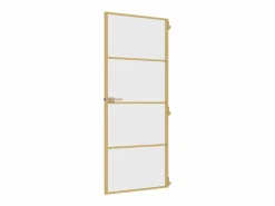 Puerta de interior dorada vidrio templado y aluminio 83x201,5cm ES393696
