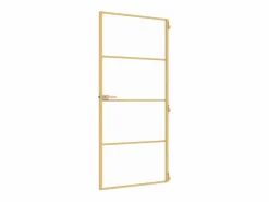 Hot Puerta de interior dorada vidrio templado y aluminio 93x201,5cm ES843127 Negro