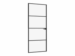 Discount Puerta de interior vidrio templado y aluminio 83x201,5 cm ES103138 Puerta Con Marco