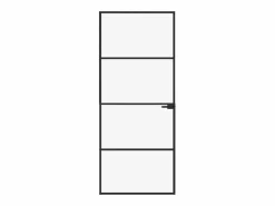 Discount Puerta de interior vidrio templado y aluminio 83x201,5 cm ES103138 Puerta Con Marco