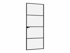 Discount Puerta de interior vidrio templado y aluminio 83x201,5 cm ES103138 Puerta Con Marco