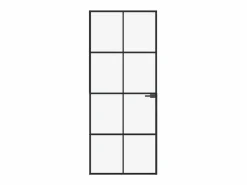 Discount Puerta de interior vidrio templado y aluminio 83x201,5 cm ES660905 Negro