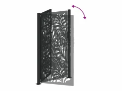 Puerta de jardín negra 105x180 cm diseño ondulado de acero