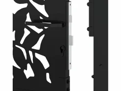 Online Puerta de jardín negra 105x205 cm diseño de hoja de acero Puerta De Entrada