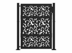 Puerta de jardín negra 105x130 cm diseño de hoja de acero