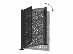 Puerta de jardín negra 105x130 cm diseño de hoja de acero
