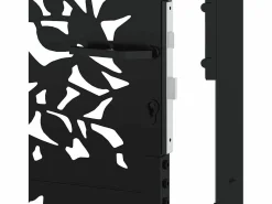 Puerta de jardín negra 105x130 cm diseño de hoja de acero