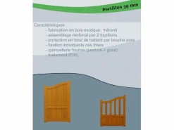GD Menuiseries Puerta de madera 'Calada' Anchura 1 M Altura 1,10/1,30 sin manilla