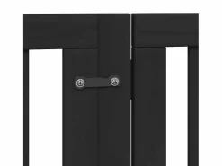 Clicnbuy Puerta de perros plegable 15 paneles madera álamo negra 750 cm