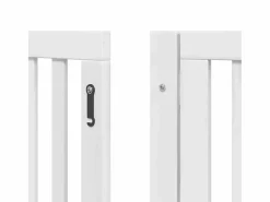 Clicnbuy Puerta de perros plegable 15 paneles madera álamo blanca 750 cm
