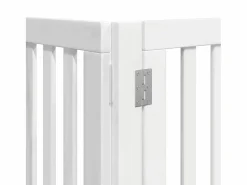 Clicnbuy Puerta de perros plegable 15 paneles madera álamo blanca 750 cm