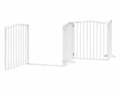 Clicnbuy Puerta de perros plegable 12 paneles madera álamo blanca 960 cm